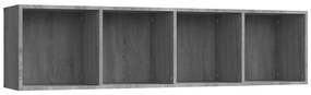 815271 vidaXL Шкаф за книги/ТВ шкаф сив сонома 143x30x36 см инженерно дърво