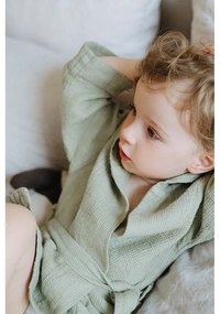 Детски зелен ленен халат Nature, размер 122 - 128 - Linen Tales