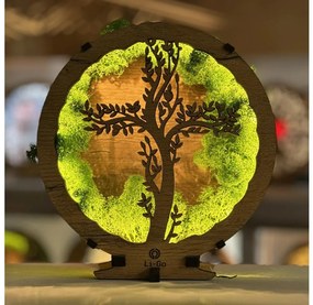 Li-Go 23622/DUB2 - Настолна LED декорация с регулируема яркост, LED/12W/230V, 20x22 cm, дъб