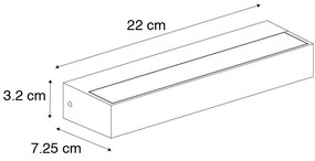 Модерна стенна лампа черна с LED IP65 - Hannah