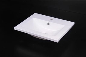 Мивка за баня ICC 5114, монтаж върху мебел, смола, бял, 51x40x14.5см