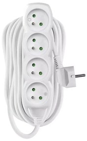 Удължител 4-извода 10м бял