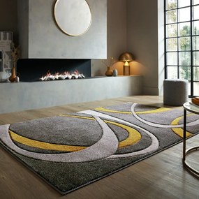 Килим в цвят жълта охра и сиво 120x170 cm Elude Orb – Flair Rugs