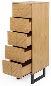 Комод с чекмеджета от дъб Camden Herringbone, 40 x 123 cm Mora - Woodman