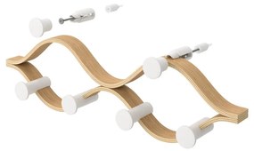 Стенна закачалка от масивно каучуково дърво в естествен цвят Montage – Umbra