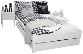 Легло DAVON + матрак + решетка БЕЗПЛАТНО, 90x200, бяло + място за съхранение