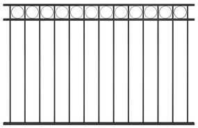 Ограден панел, стомана, 1,7x1 м, черен