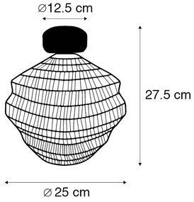 Ориенталски таванен аплик черен 25 см - Vadi
