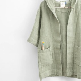 Детски зелен ленен халат Nature, размер 122 - 128 - Linen Tales