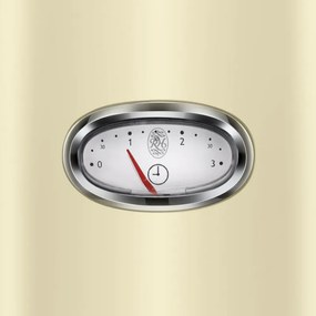 Тостер за хляб Russel Hobbs Retro Vintage Cream 21682-56, 1300W, 2 филийки, 6 нива, Ретро индикаторна скала, Lift & Look, Бързо препичане, Кремав/инокс