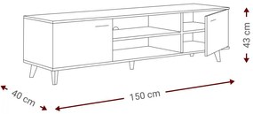 TV шкаф Keller-Естествен дървесен