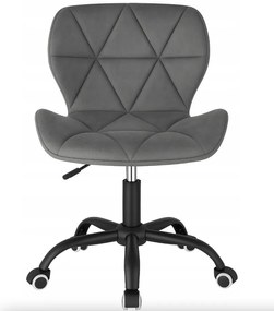 Ергономичен въртящ се офис стол - кадифе Черен