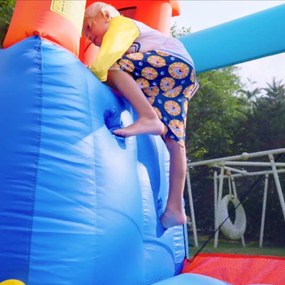 HAPPY HOP Батут замък с пързалка 400x280x265