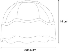 Кафяв текстилен абажур с бял интериор 31.5/15/14 - Heritage