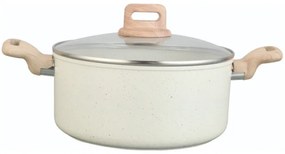 Тенджера Voltz Nice OV54418E20, 20x9.5 см, 2.9 л, Мраморно покритие, Индукция, Кремав меланж