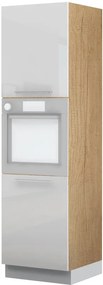 Висок подов шкаф за фурна Raval K21-60-2KR-Oak - White glossy