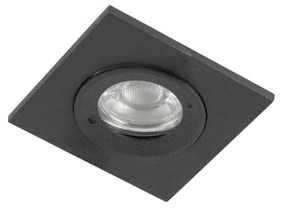 Комплект от 3 вградени прожектора за баня черен квадрат IP44 - Xena