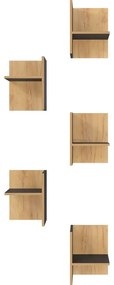 Допълнителни рафтове в комплект 5 бр. от декор от дъб в антрацитен и естествен цвят Podium – Germania