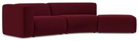 Бордо кадифен шезлонг (десен ъгъл) Ekahi – Makamii