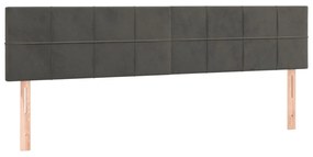 346083 vidaXL Горни табли за легло, 2 бр, тъмносиви, 90x5x78/88 см кадифе