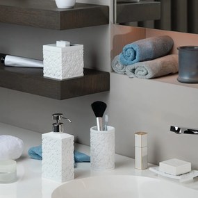 Бял органайзер за баня за памучни тампони от полирезин Agda – Spirella