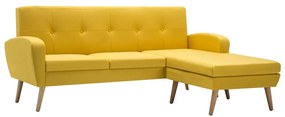 246998 vidaXL Ъглов диван, тапицерия от текстил, 186x136x79 см, жълт