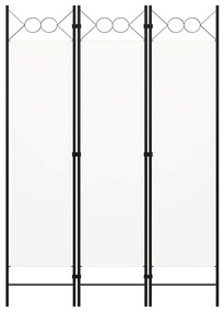 320699 vidaXL Параван за стая, 3 панела, бял, 120x180 см