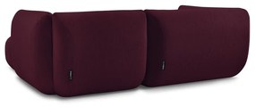 Ъглов диван от велур в цвят бордо (десен ъгъл) Lecomte - Bobochic Paris
