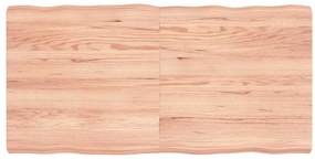 363961 vidaXL Плот за маса светлокафяв 120x60x(2-6) см обработен масивен дъб