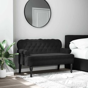 372161 vidaXL Пейка с облегалка, черна, 119,5x64,5x75 см, кадифе
