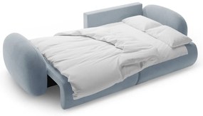 Сиво-син кадифен сгъваем/с място за съхранение ъглов диван Tonale – Cosmopolitan Design