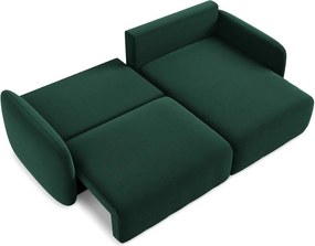 Тъмнозелен кадифен сгъваем/с място за съхранение ъглов диван (десен ъгъл) Kalena – Makamii