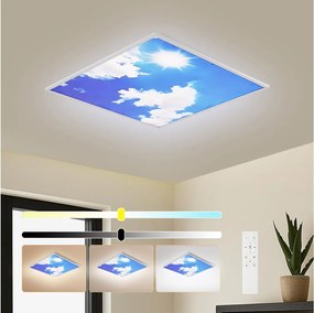 Brilagi-LED Димируемо осветително тяло SLIMFRAME LED/58W/230V 60x60 см сребристо/синьо+дистанционно управление