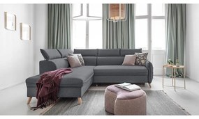 Тъмно сив ъглов разтегателен диван ляв ъгъл, Sweet Harmony - Miuform