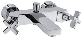 Стенен смесител за вана и душ Арт ICF 6006852, месинг, хром, с душ, държач и шлаух, 7.7x18.2см