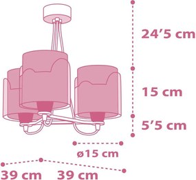 Полилей Ango Little Elephant три светлини-розов