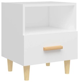 812006 vidaXL Нощно шкафче, бяло, 40x35x47 см