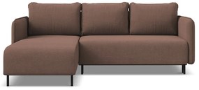 Розов разтегателен ъглов диван с място за съхранение (ляв ъгъл) Luana – Makamii