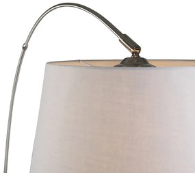 Интелигентна аркова лампа стомана с бяла текстилна абажур с Wi-Fi A60 - Arc Basic