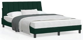 3208589 vidaXL Легло с матрак Hanko, тъмнозелено, 120x200 см, кадифе