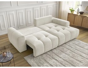Бял шенилов сгъваем/с място за съхранение ъглов диван (десен ъгъл) Roxelane – Bobochic Paris