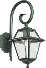 Класически външен стенен фенер тъмнозелен IP44 - Berta