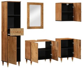 3206324 vidaXL Комплект мебели за баня, 5 части, масивна мангова дървесина