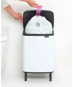 Кош за боклук Brabantia Bo Small Hi 1006647, 12 л, Плавно и безшумно отваряне, Противоплъзгаща основа, Бял