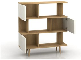 Бял шкаф за книги в дъб 120x130 cm Alana - Støraa