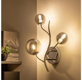 Brilagi - LED стенно осветително тяло MISTEL 3xG9/3W/230V черен хром/опушено стъкло