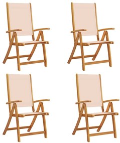 3279235 vidaXL Сгъваеми градински столове, 4 бр, акация масив и textilene