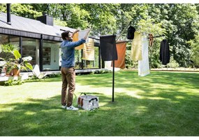 Външен простор Brabantia Lift-O-Matic 1003464, 50 м, Регулируема височина, Метален шиш за вкопаване, Резистентен на корозия, Черен