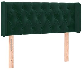 3119143 vidaXL Горна табла за легло, тъмнозелена, 93x16x78/88 см, кадифе