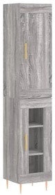 3200383 vidaXL Висок шкаф, сив сонома, 34,5x34x180 см, инженерно дърво